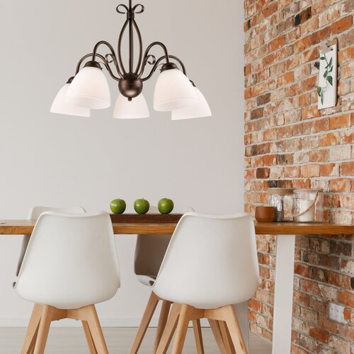 LAMKUR Luster na lancu ADELLE 5xE27/60W/230V Slike