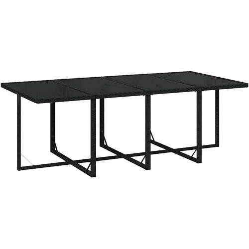  9-dijelni vrtni blagovaonski set s jastucima crni od poliratana Crna 219 cm table length Slike