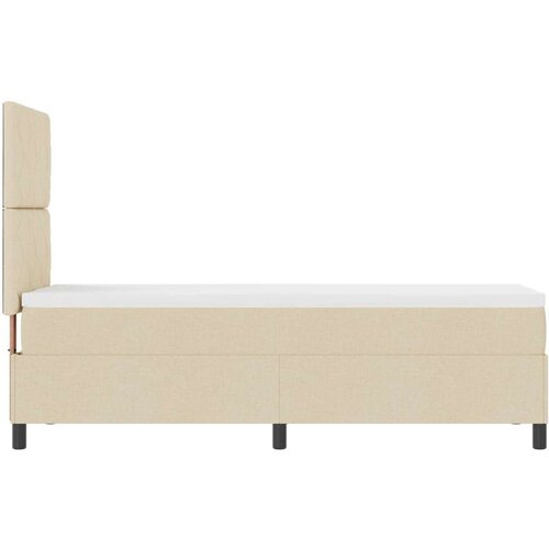  Krevet s box springom s madracem Bež 80x200 cm Tkanina Slike