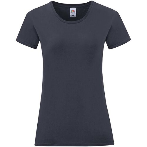 Fruit Of The Loom Navy blue Iconic women's t-shirt in combed cotton Cene