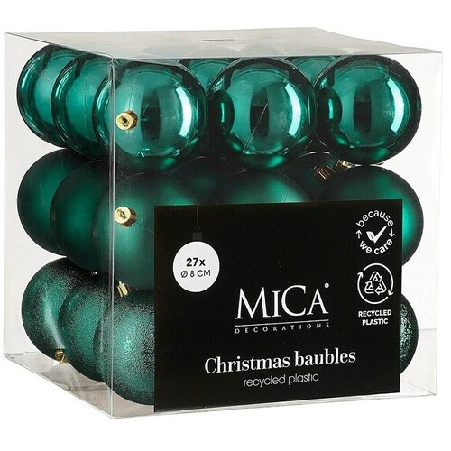 Mica Decorations Božićne kuglice (Petrolej, Plastika, Promjer: 8 cm, 27 Kom.) Cijene