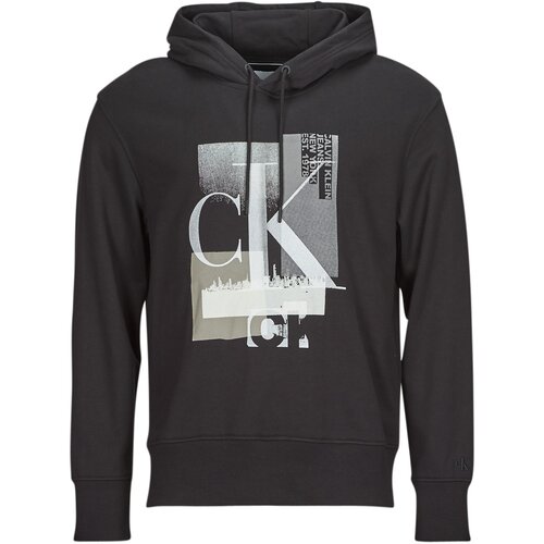 Calvin Klein Jeans CONNECTED LAYER LANDSCAPE HOODIE Crna Cijene