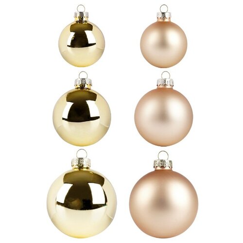  Novogodišnji set kugli 34 komada, zlatne boje Cene