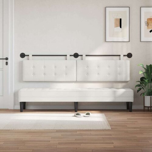  Držeće uzglavlje Zidne Lažna koža - Bijeli 200 cm bez LED Slike
