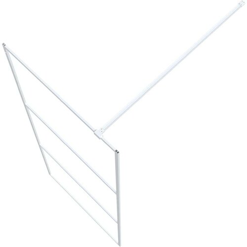 Pregrada za tu&amp;scaron; bijela 80 x 195 cm s prozirnim staklom ESG Slike
