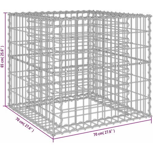  Gabionska ko&amp;scaron;ara srebrna 70 x 70 x 65 cm od pocinčanog željeza Slike