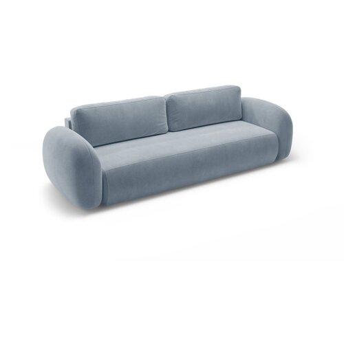 Cosmopolitan Design Pra&amp;scaron;no modra žametna raztegljiva/s prostorom za shranjevanje sedežna garnitura 262 cm Tonale &amp;ndash; Slike