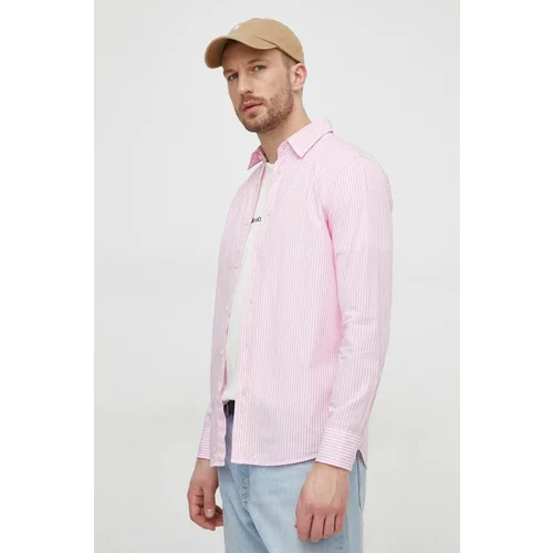 United Colors Of Benetton Bombažna srajca moška, roza barva
