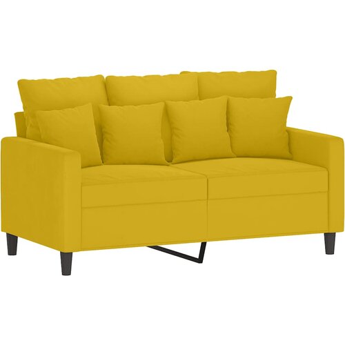  2-dijelni set sofa s jastucima žuti bar&amp;scaron;unasti Žuta Slike