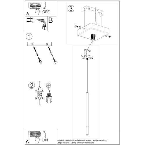  Sollux SL.0888 - Luster na sajli MOSAIC 1xG9/12W/230V crna/bakar Slike