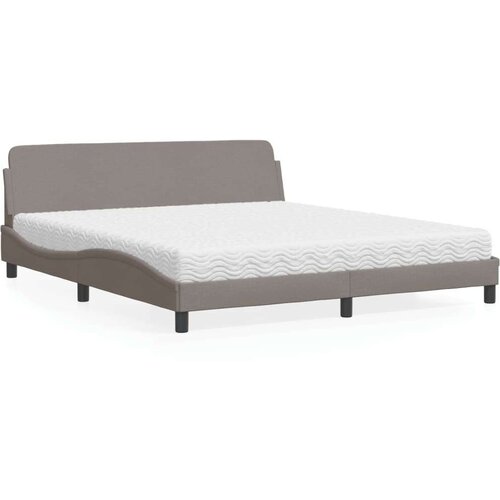 VidaXL Krevet s madracem smeđesivi 180x200 cm tkanina Slike