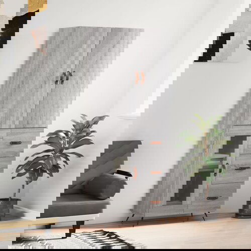VidaXL Visoka komoda siva sonome 69 5x34x180 cm od konstruiranog drva Slike