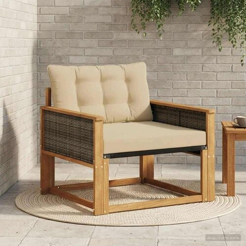  Set vanjskih sofa Čvrsto drvo akacije i Textilene Prirodna - Prirodno i bež Sivi rattan Cijene