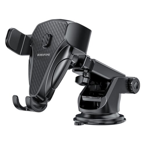 Borofone Univerzalni auto držač nosač za mobitel BH38 Magic bay one button center console car black Slike
