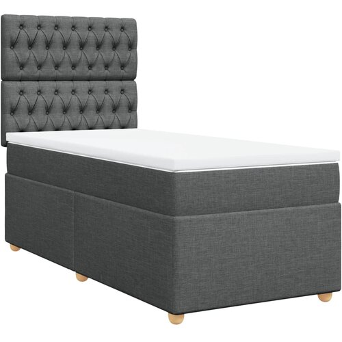 Maison Chic Box spring postelja - Vzmetna postelja z vzmetnico temno siva 100x200 cm blago SL10351, (21901545) Cene