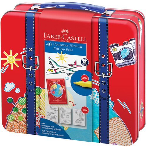  &Scaron;KOLSKI 40BOJA U METALNOJ KUTIJI CONNECTOR KOFER FABER CASTELL 155535 Cene