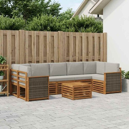  Set vanjskih sofa 8 kom. Prirodna i svjetlosiva Cijene