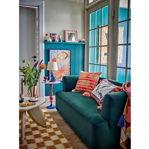 Bloomingville Kremno bela klubska mizica v sijajnem dekorju 57x60 cm Magia &amp;ndash; Slike