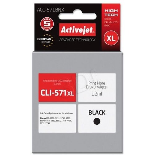 Activejet črno črnilo CLI-571B xl ACC-571BNX Slike