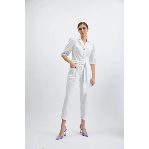 Orsay White Denim Overall - Women Orsay White Denim Overall - Women