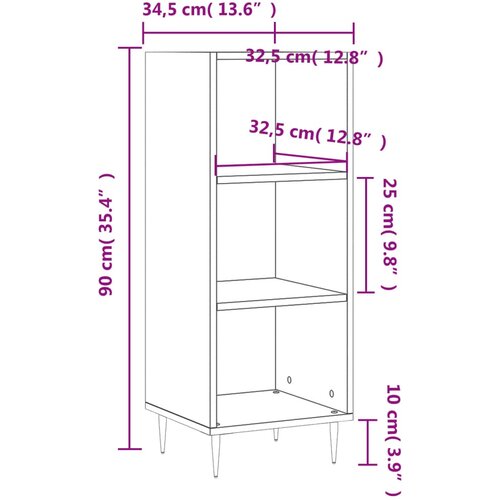  Komoda boja hrasta sonome 34,5x32,5x90 cm konstruirano drvo Slike