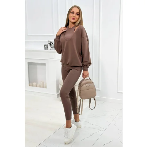 Kesi 3-piece set sweatshirt + top + mocca leggings