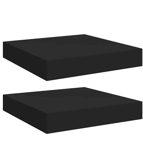  Plutajuće zidne police 2 kom crne 23 x 23,5 x 3,8 cm MDF Slike