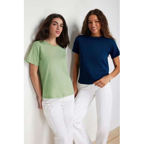 TRENDYOLMILLA ženska majica TWOSS20TS0141, Petrol-Mint-Zelena Cene