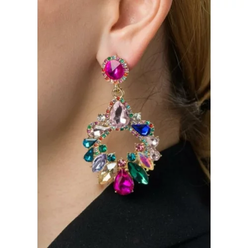 Fenzy elegantni uhani z okrasnimi diamanti, Art1045, večbarvni