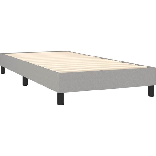  Okvir kreveta s oprugama i madrac svjetlosivi 90x200cm tkanina Slike