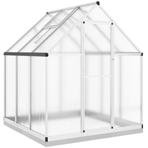 vidaXL Staklenik s okvirom srebrni 169 x 169 x 202 cm aluminijski Cijene