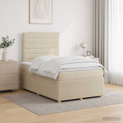  Boxspring krevet s madracem Krem 120 x 200 cm Tkanina Cijene