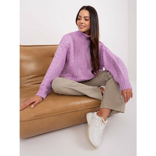 Fashion Hunters Light purple oversize sweater with puffed sleeves Slike