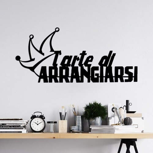 Wallity Zidna dekoracija Arrangiarsi 1, 60 x 27 cm, Crna Cene