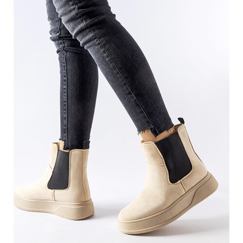 Gemre Beige platform ankle boots Benilde Cene