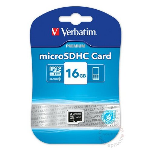 Verbatim 16GB MICRO SDHC 44010 memorijska kartica Slike