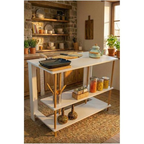 Hanah home kuhinjsko ostrvo Peka-0018, 120 cm, belo Cene