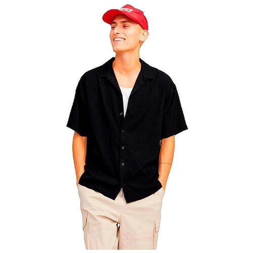 Jack & Jones Srajce s kratkimi rokavi Chemise Jack Jones Jeff Heat Resort noire manches courtes Črna Cene