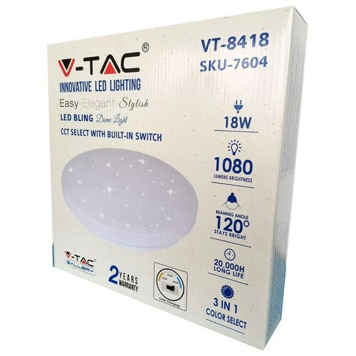 V-tac LED PLAFONJERA 18W STAR EFFECT 3U1 IP20 VTA8 Cene