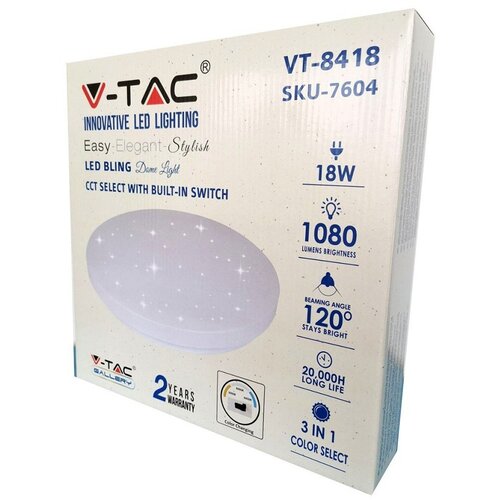 V-tac LED PLAFONJERA 18W STAR EFFECT 3U1 IP20 VTA8 Cene