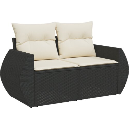 vidaXL 12 delni vrtni sofa set z blazinami črn poli ratan akacija Cene