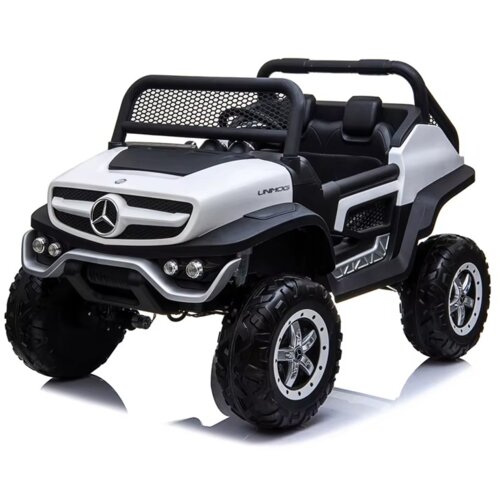 Džip Mercedes UNIMOG 12V sa mekim gumama i kožnim sedi&amp;scaron;tem - Beli (SM-25503B) Slike
