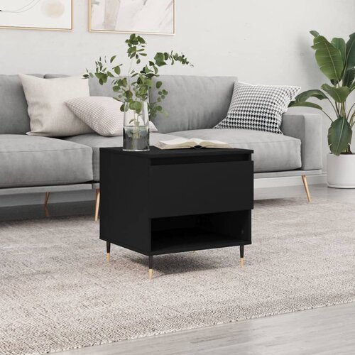 VidaXL Stolić za kavu crni 50 x 46 x 50 cm od konstruiranog drva Slike