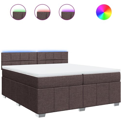Maison Chic Box spring postelja - Vzmetna postelja z vzmetnico temno rjav 200x200 cm blago SL11307, (21902614) Cene