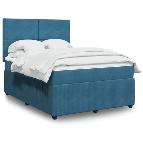 vidaXL Krevet box spring s madracem plavi 160 x 200 cm baršunasti Cijene