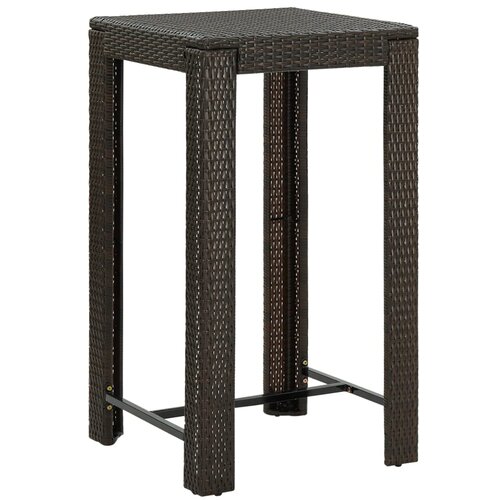 vidaXL Vrtna barska miza rjava 60,5x60,5x110,5 cm poli ratan Cene