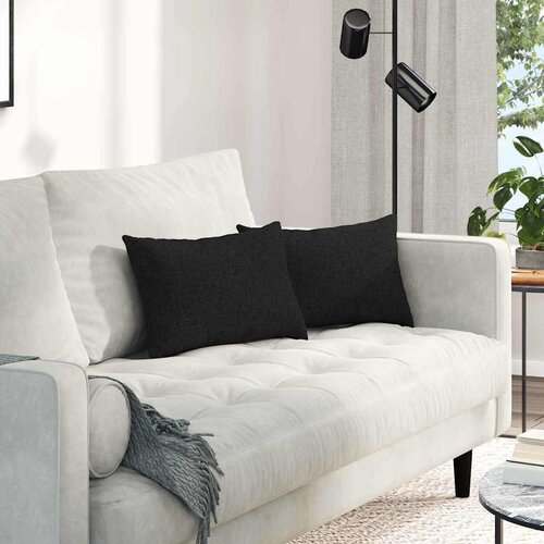 vidaXL Blazine za kavč 2 pcs Črna 50 x 30 cm blago Cene