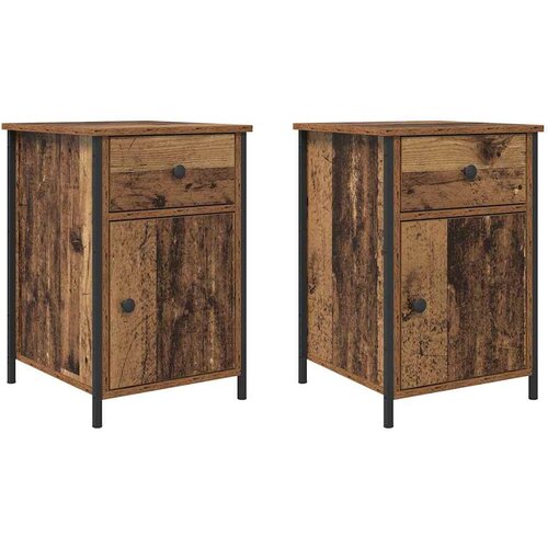  Noćni ormar 2 pcs Staro drvo 40 x 42 x 60 cm Konstruirano drvo Slike