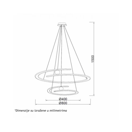 Luna 263 LUSTER 105W 3000K CRNA Cene