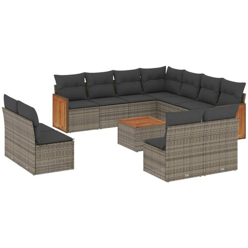 Maison Chic Seti vrtnega pohištva - Vrtna garnitura - Vrtni pohištvo set 12-delna z blazinami siva poli ratan, (21809978) Cene